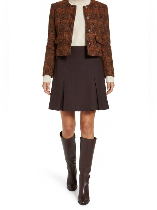 Club Monaco Dresses & Skirts - Vintage 90s Club Monaco Brown Wool Pleated Skirt - Made in Canada - Sz 6